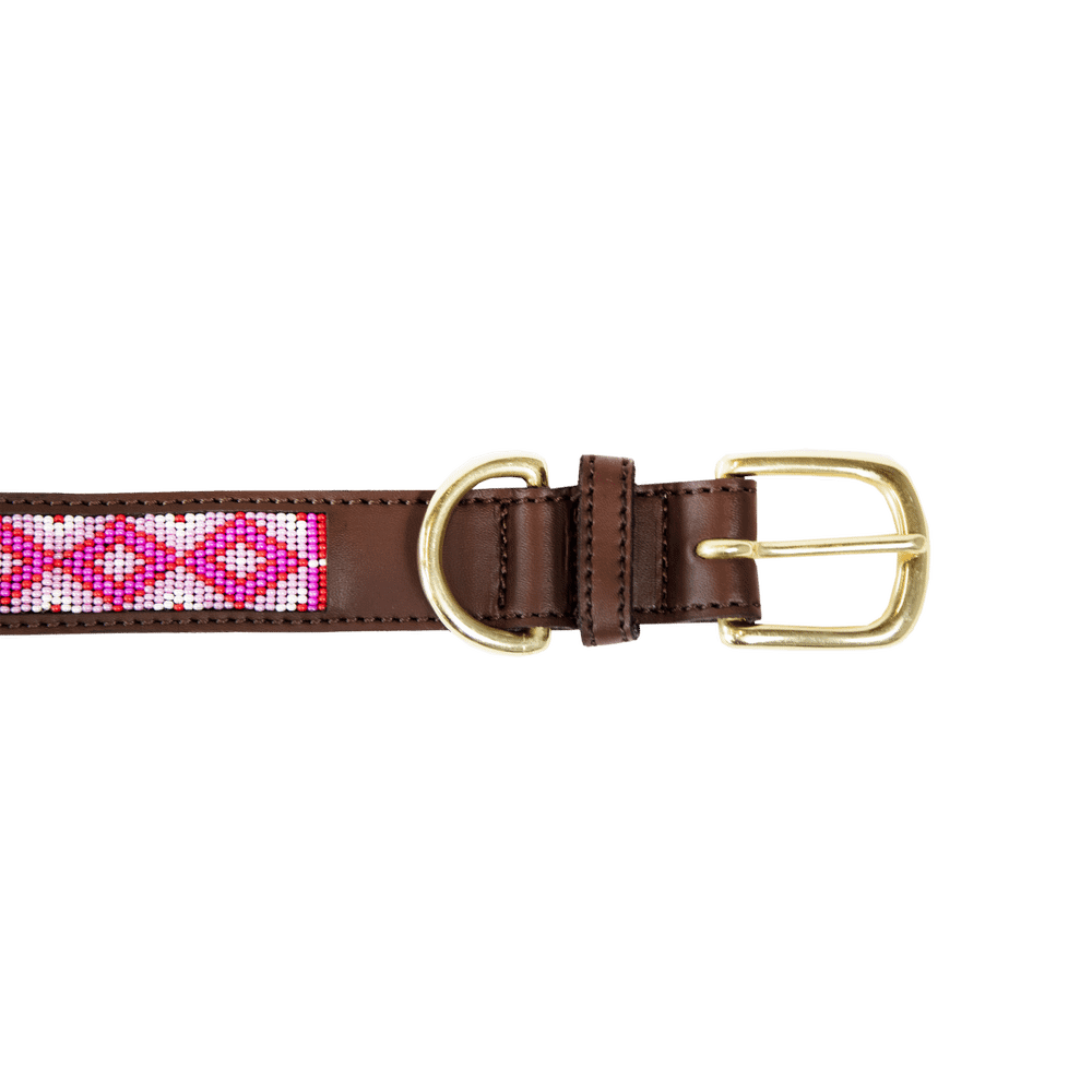 Dog collar handmade pearls - Pink