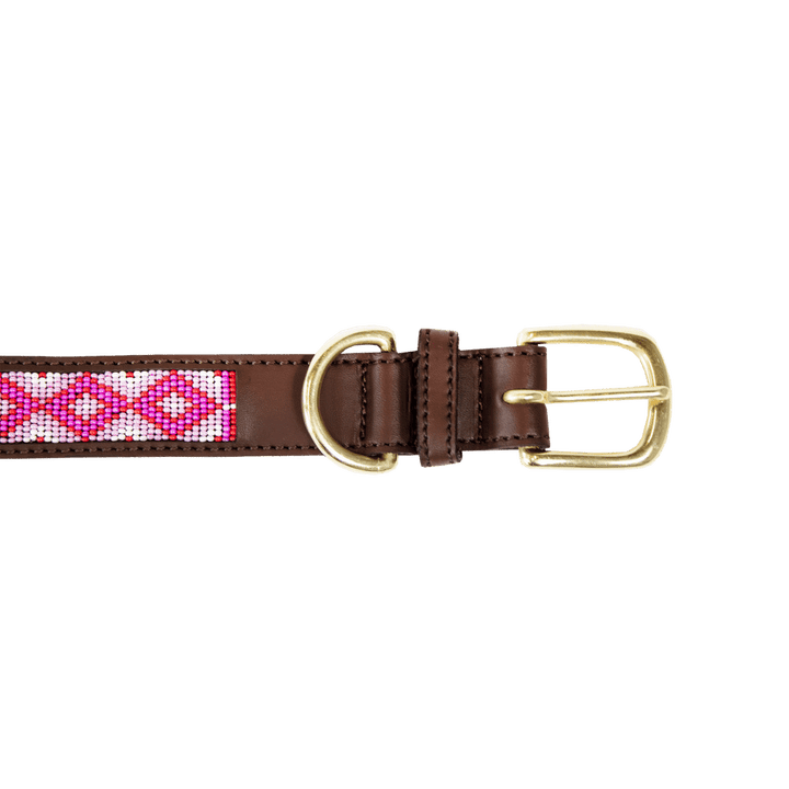 Dog collar handmade pearls - Pink