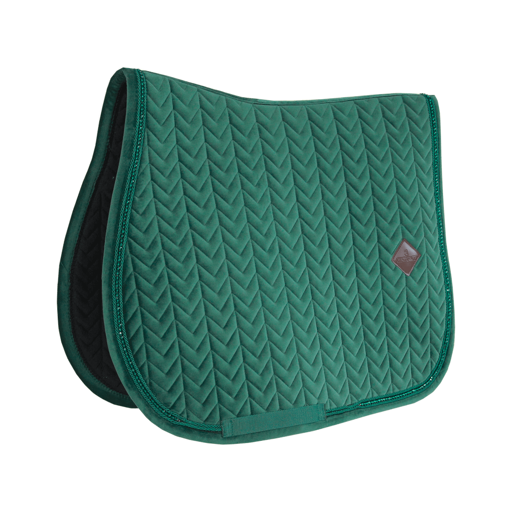Saddle Pad velvet pearls - Pine green