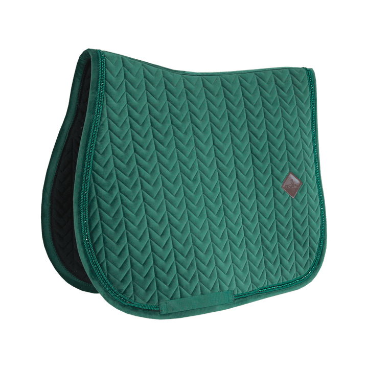 Saddle Pad velvet pearls - Pine green