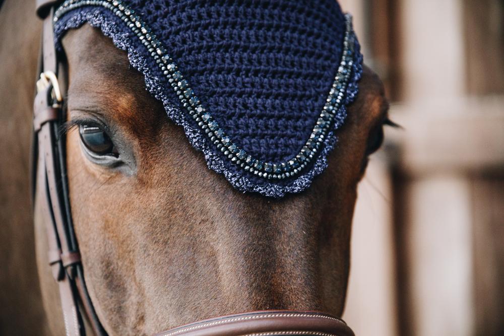Fly veil long stone &amp; pearl - Dark navy