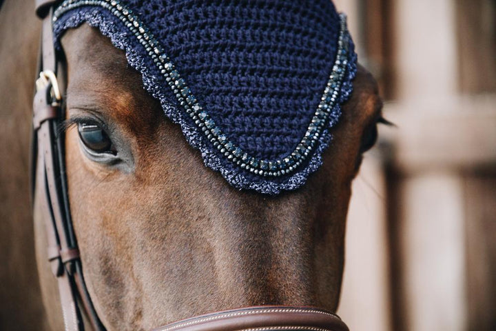 Fly veil long stone &amp; pearl - Dark navy