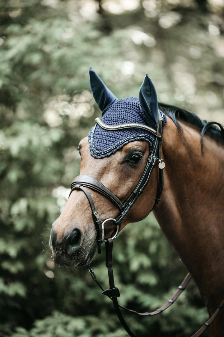 Fly veil long stone &amp; pearl - Dark navy