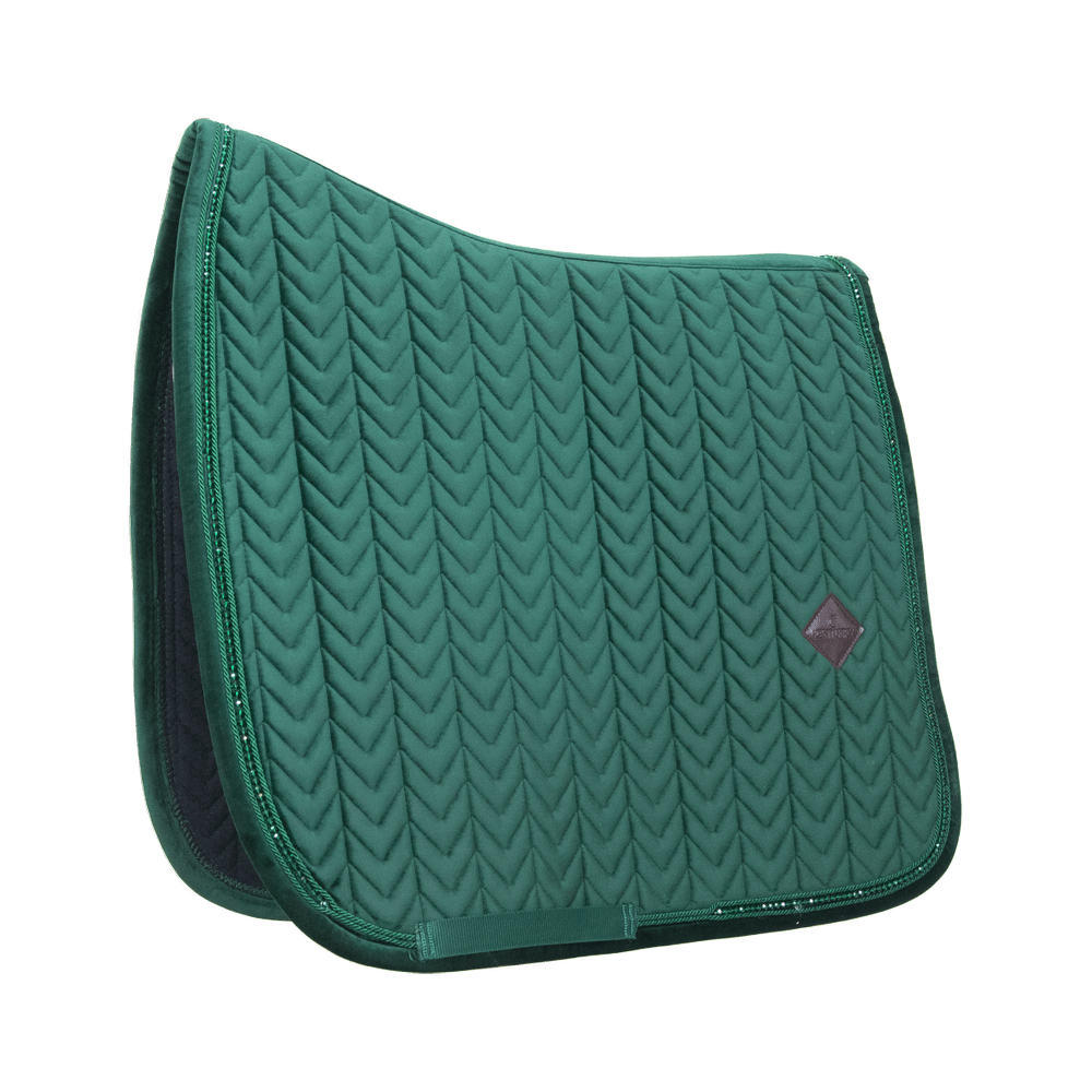 Saddle Pad velvet pearls - Pine green