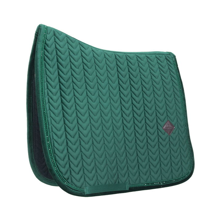 Saddle Pad velvet pearls - Pine green