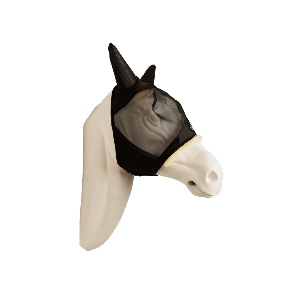 Fly mask skin friendly with ears - Black