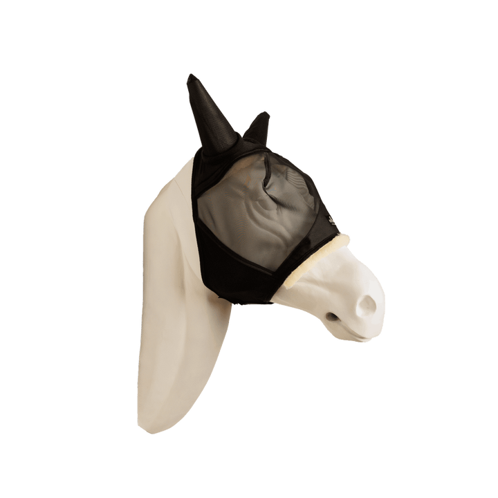 Fly mask skin friendly with ears - Black