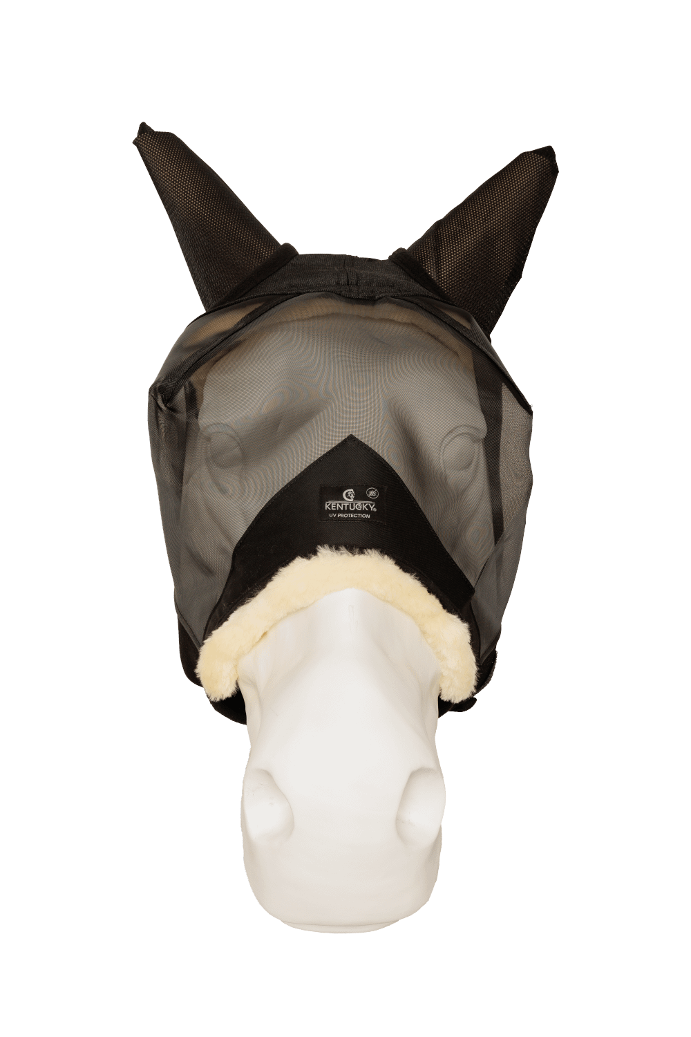 Fly mask skin friendly with ears - Black