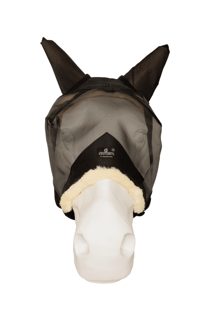 Fly mask skin friendly with ears - Black
