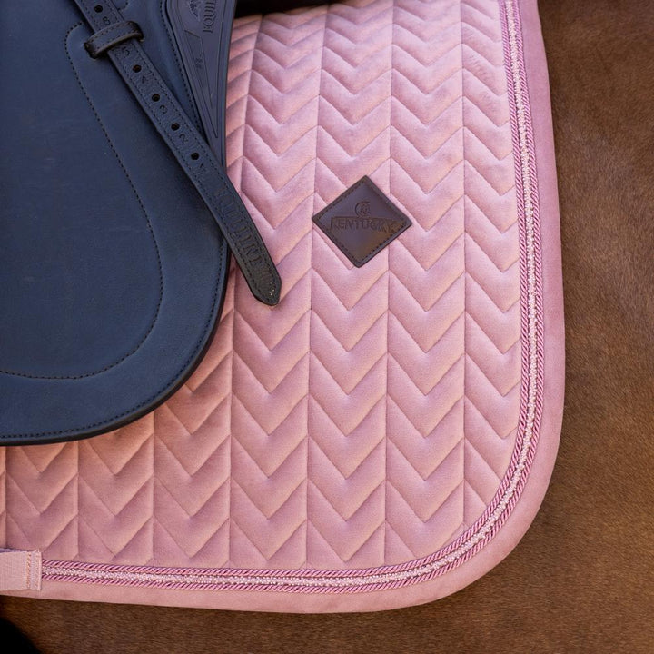Saddle Pad velvet mini pearls - Old rose