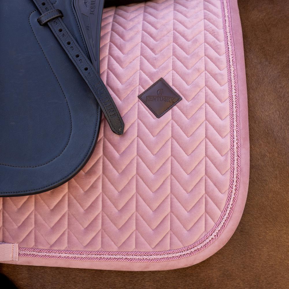 Saddle Pad velvet mini pearls - Old rose