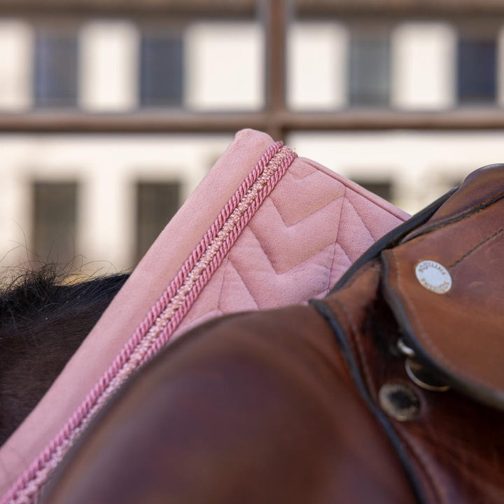Saddle Pad velvet mini pearls - Old rose