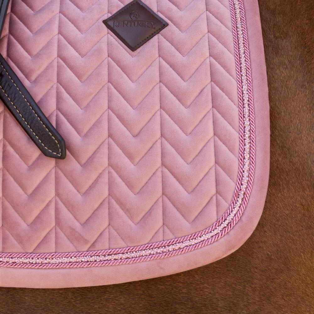 Saddle Pad velvet mini pearls - Old rose