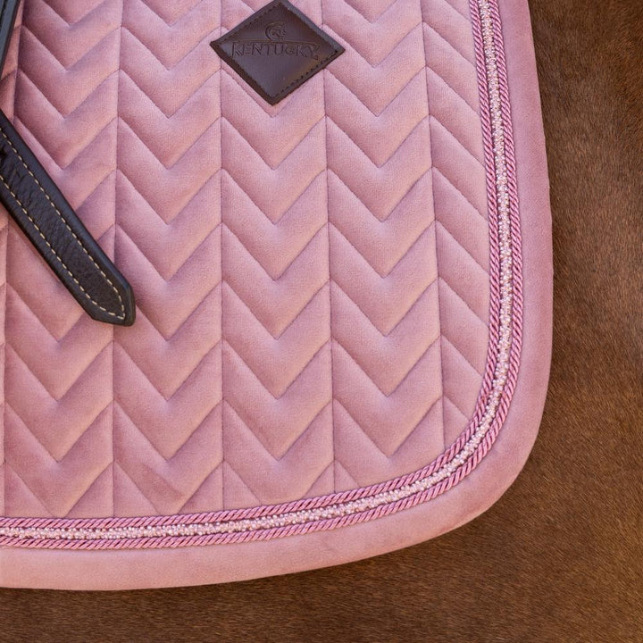 Saddle Pad velvet mini pearls - Old rose