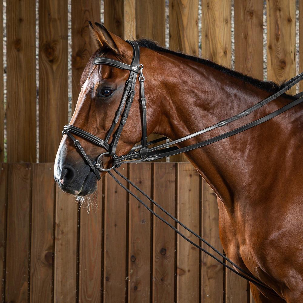 Leather/Nylon Draw Reins 5/8 - Black