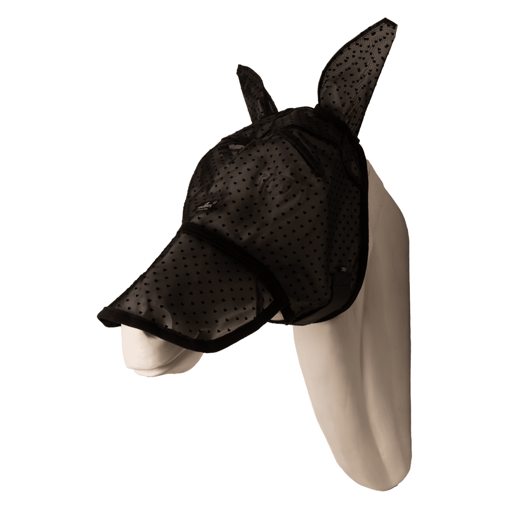 Fly mask heart with ears and nose - Black