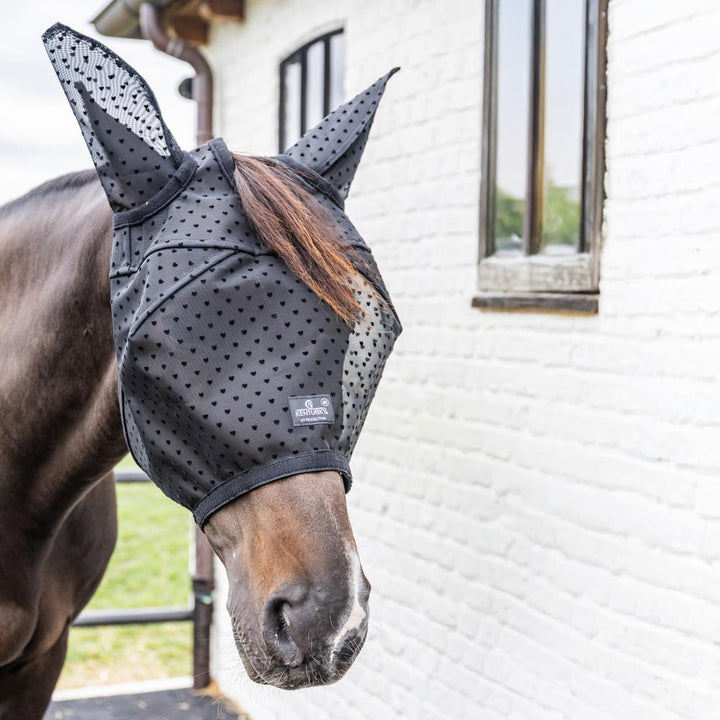 Fly mask heart with ears and nose - Black