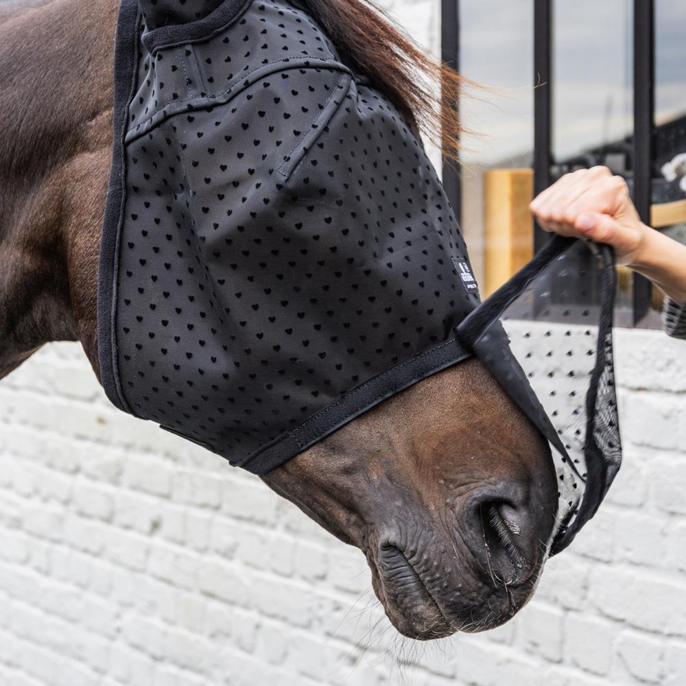 Fly mask heart with ears and nose - Black