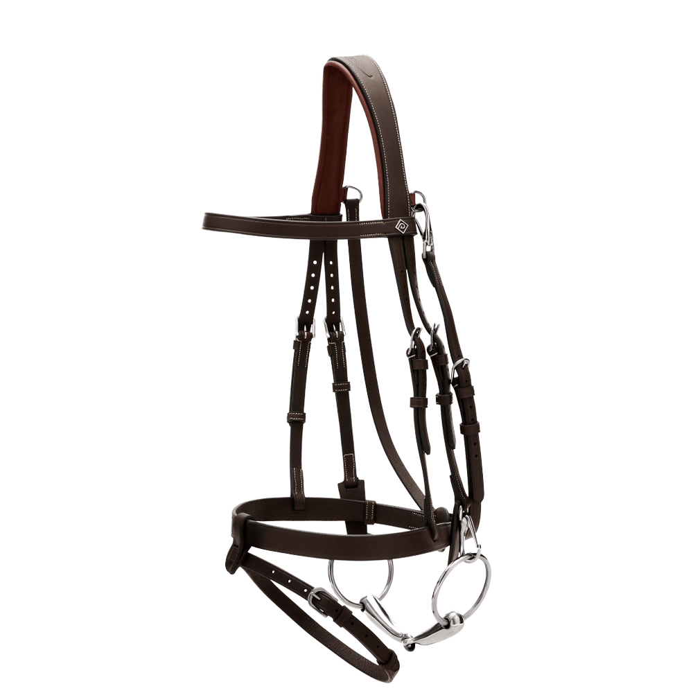Flat Leather Bridle With Snap Hooks - Brown