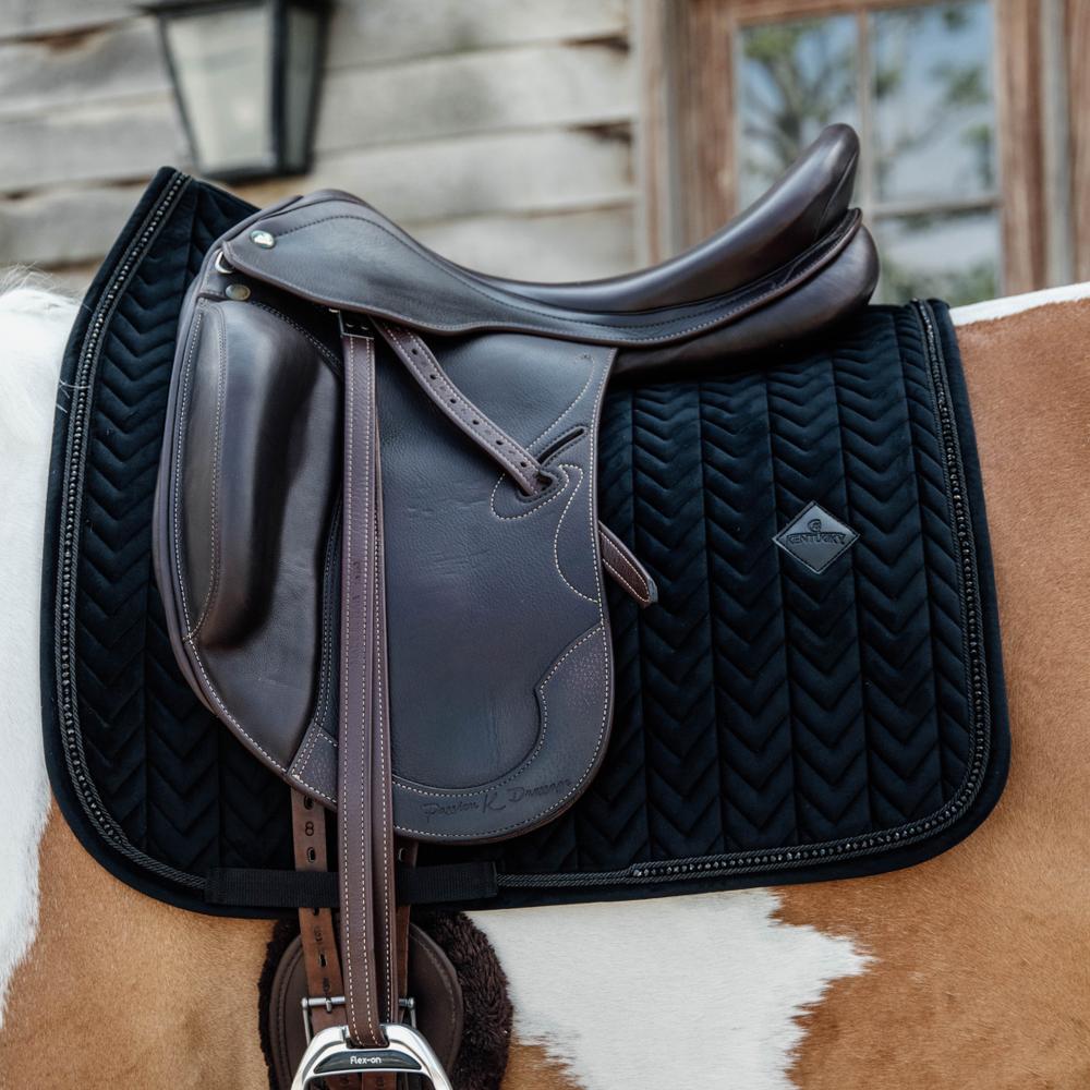 Saddle Pad velvet pearls - Black