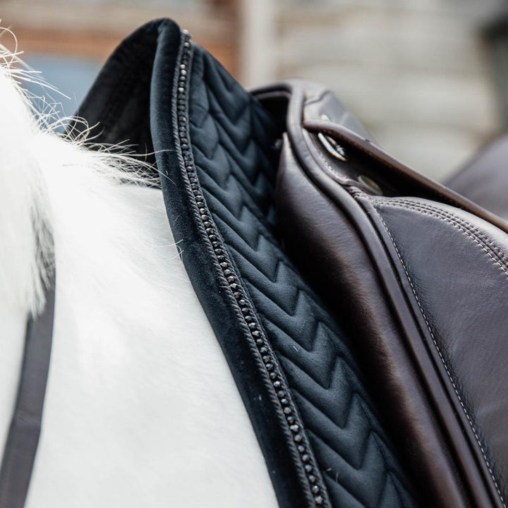 Saddle Pad velvet pearls - Black