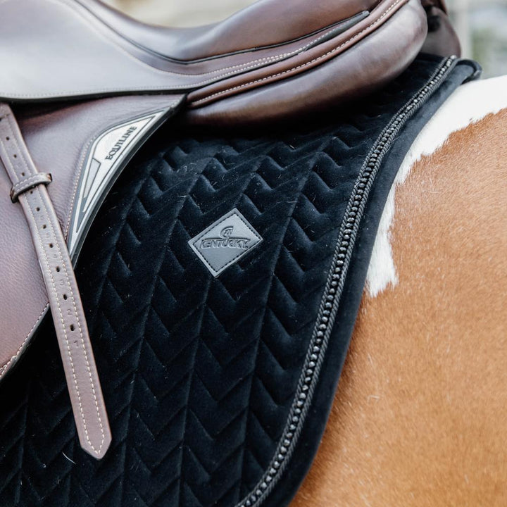 Saddle Pad velvet pearls - Black
