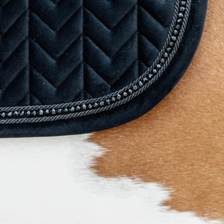 Saddle Pad velvet pearls - Black