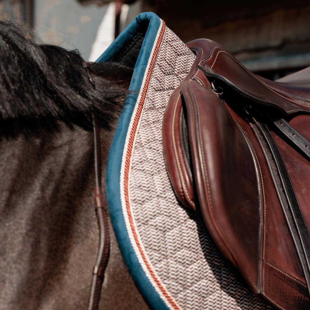 Saddle Pad pied-de-poule - 17-03 bordeaux navy