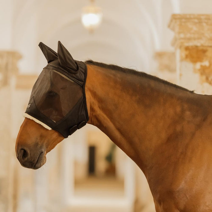 Fly mask skin friendly with ears - Black