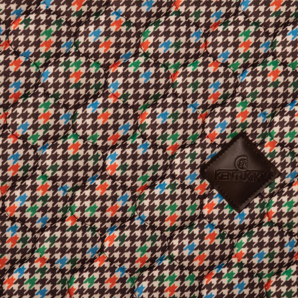 Saddle Pad velvet pied de poule - brown/colorfull