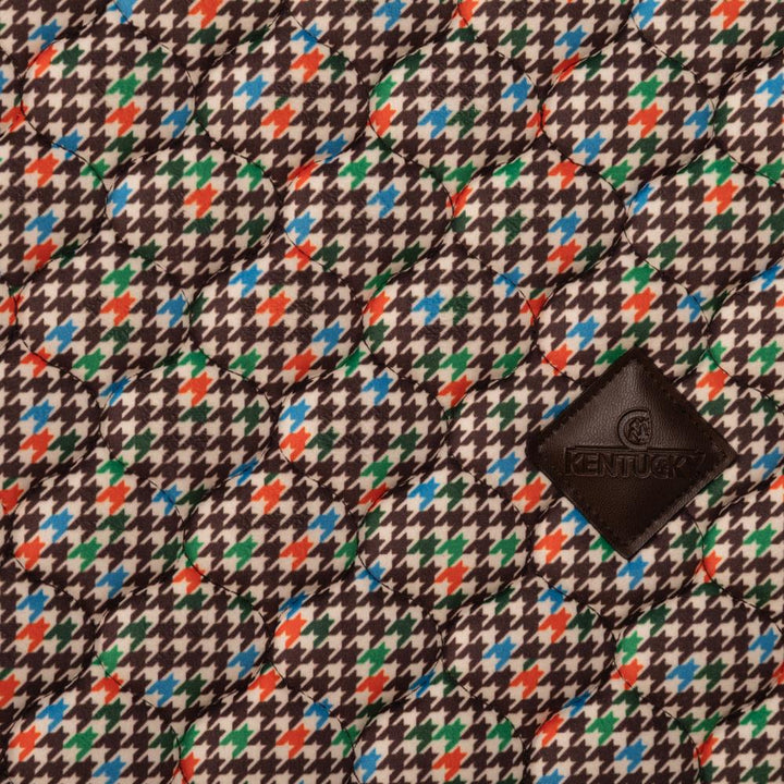 Saddle Pad velvet pied de poule - brown/colorfull