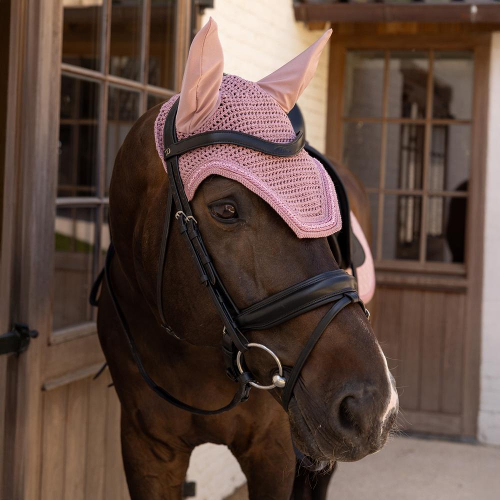 Fly veil Wellington velvet mini pearls - Old rose
