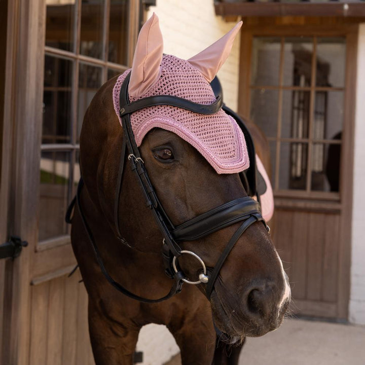 Fly veil Wellington velvet mini pearls - Old rose