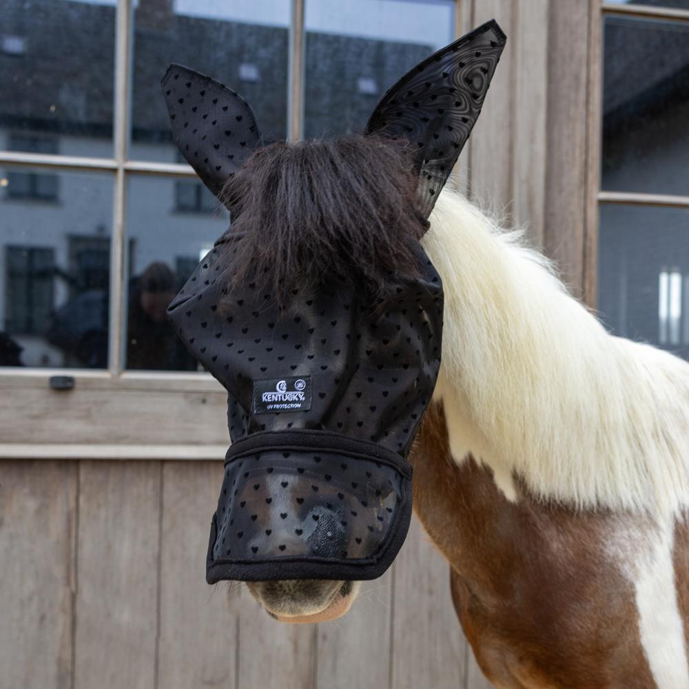 Fly mask heart with ears and nose - Black