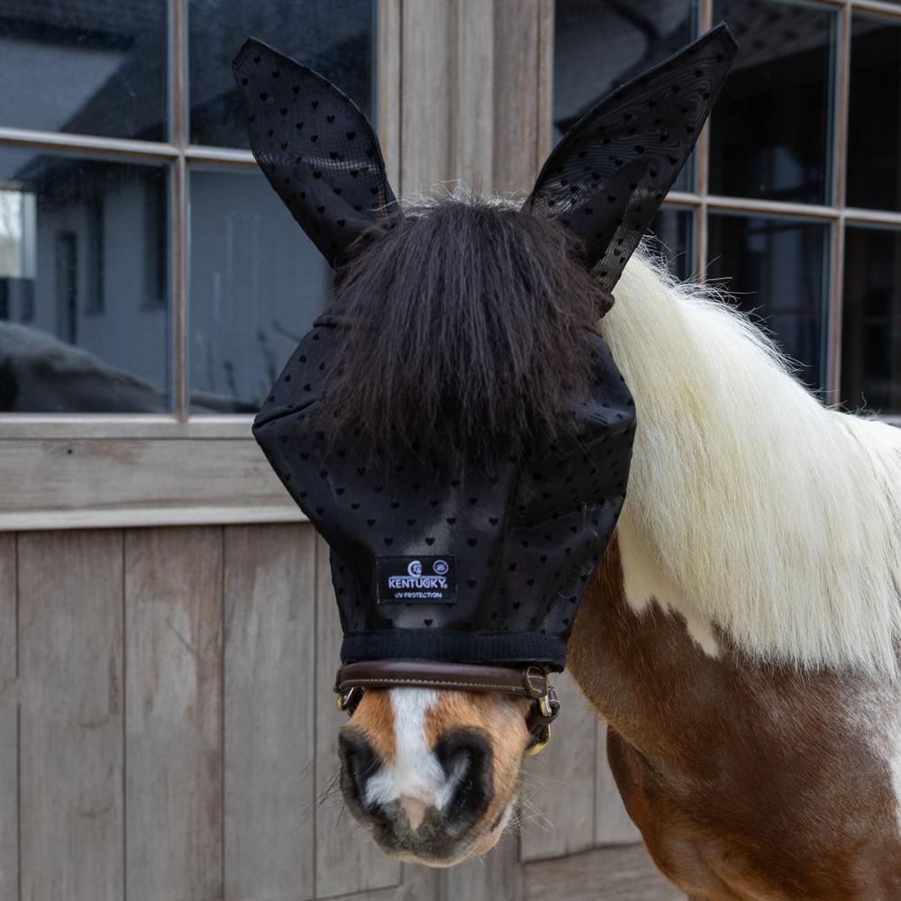 Fly mask heart with ears and nose - Black
