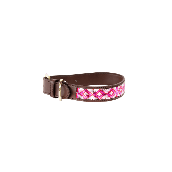 Dog collar handmade pearls - Pink