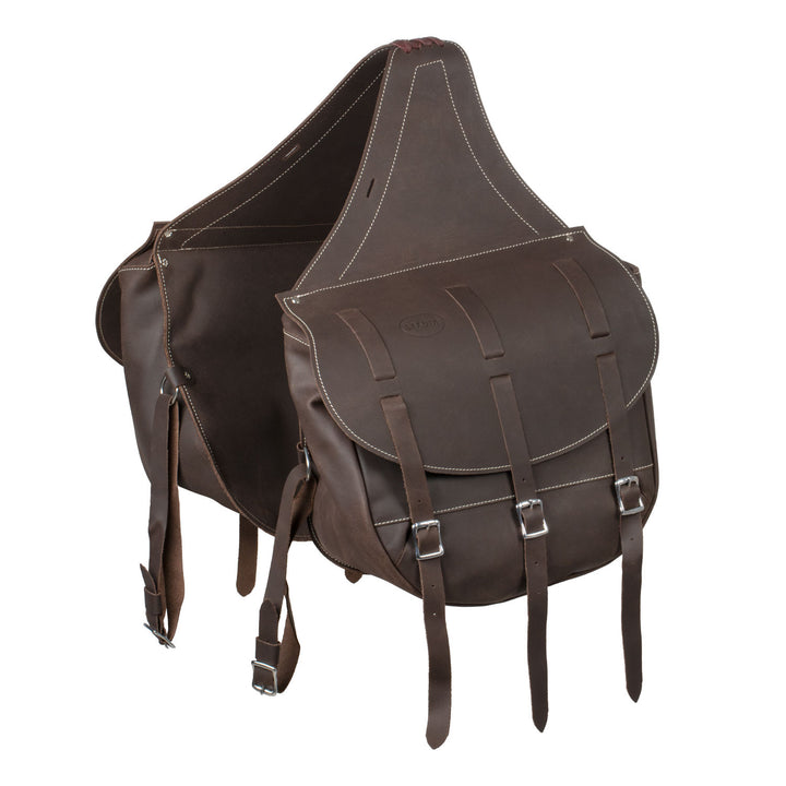 CALF SKIN LUXURY SADDLE BAG BROWN