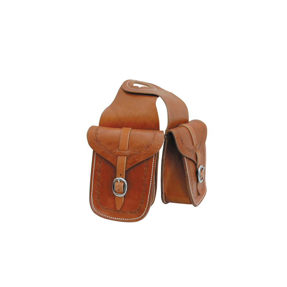 LEATHER LAKOTA FRONT SADDLEBAG BORDER STAMP NATURAL
