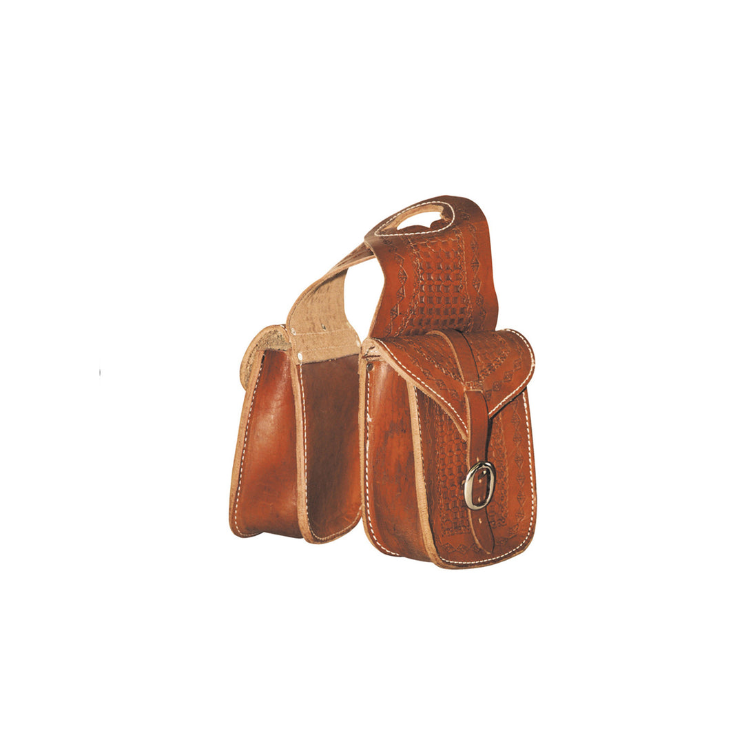 LEATHER LAKOTA FRONT SADDLEBAG BASKET TOOLING NATURAL
