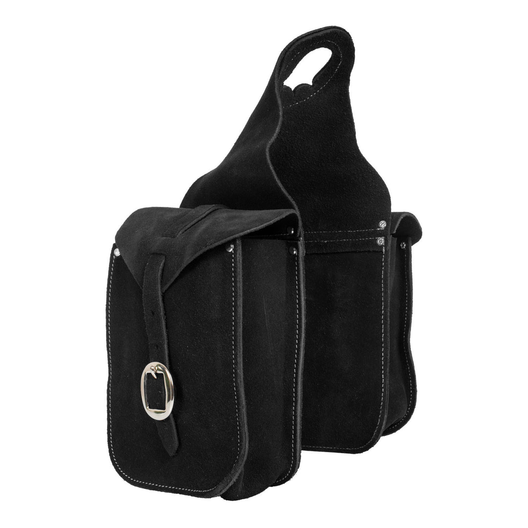 FRONT SADDLEBAG IN SUEDE LEATHER BLACK