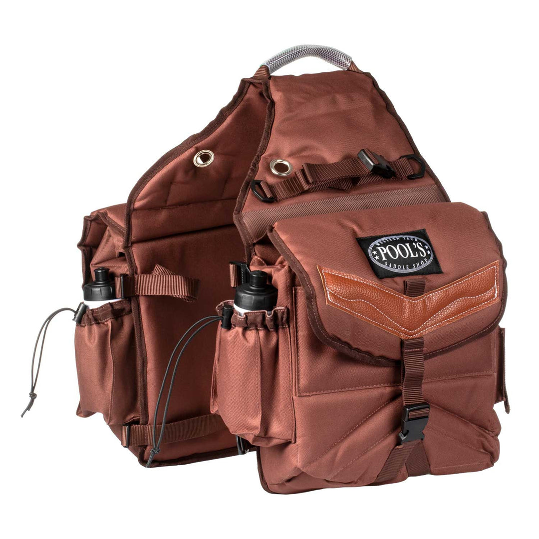 PADDED REAR SADDLE BAG 2 POCKETS DARK BROWN