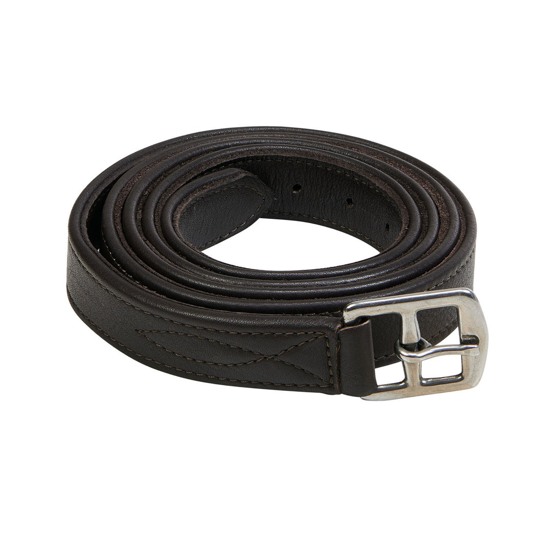 Double stirrups leather DARK BROWN
