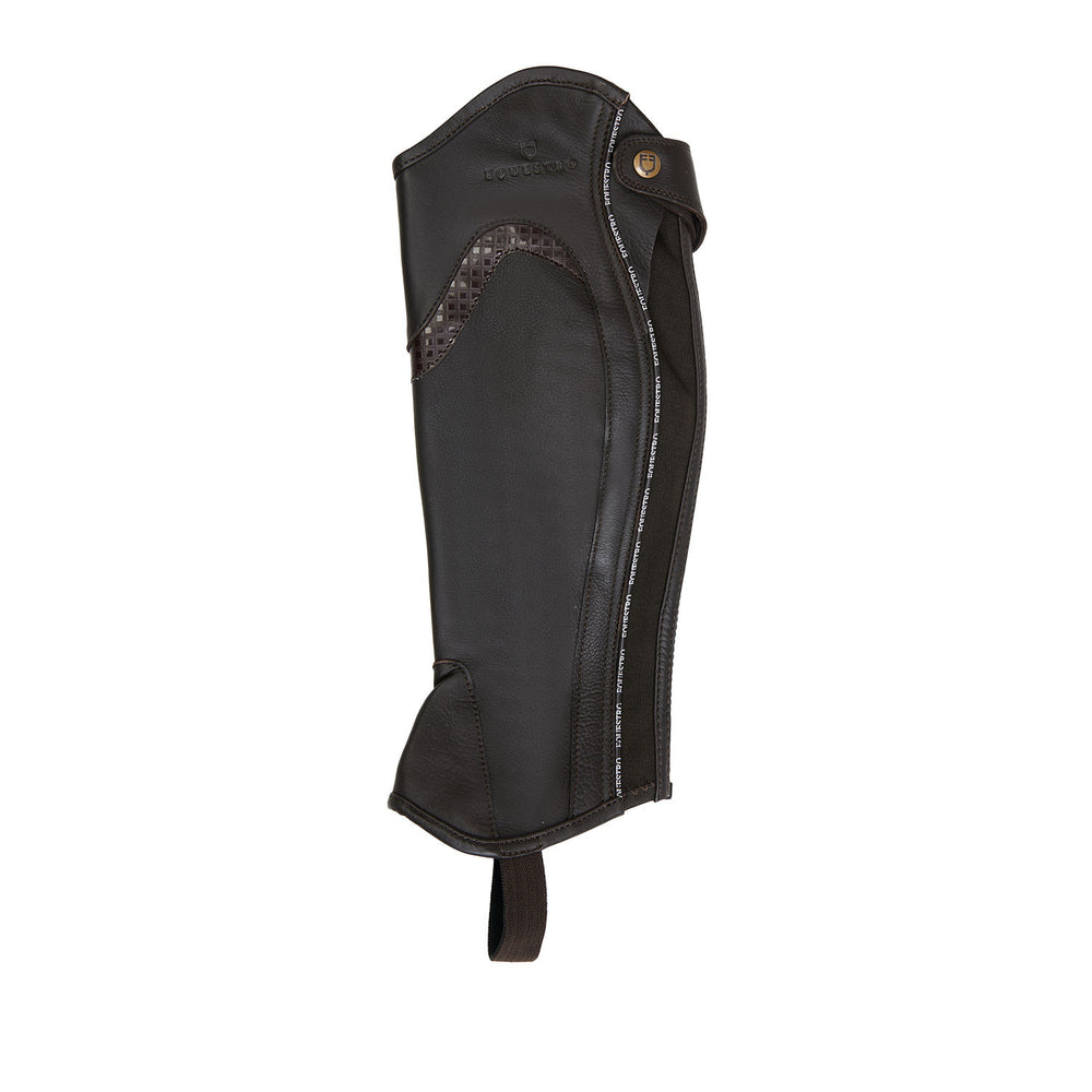 Unisex leather gaiters with contrasting profi BROWN
