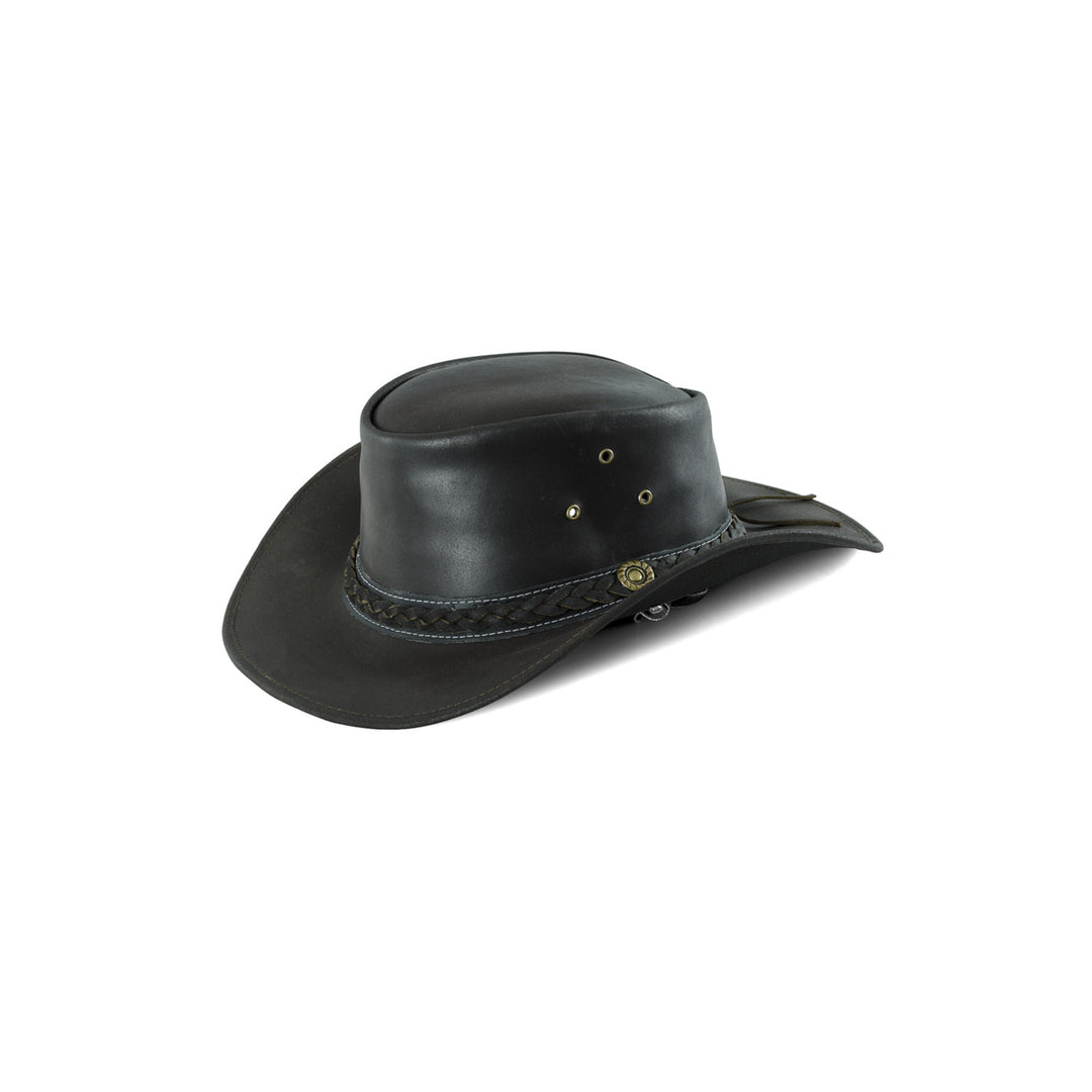 LEATHER WESTERN HAT BRAID BLACK