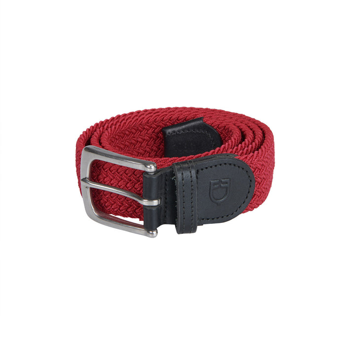 Elasticized kids belt crossed pattern BURGUNDY