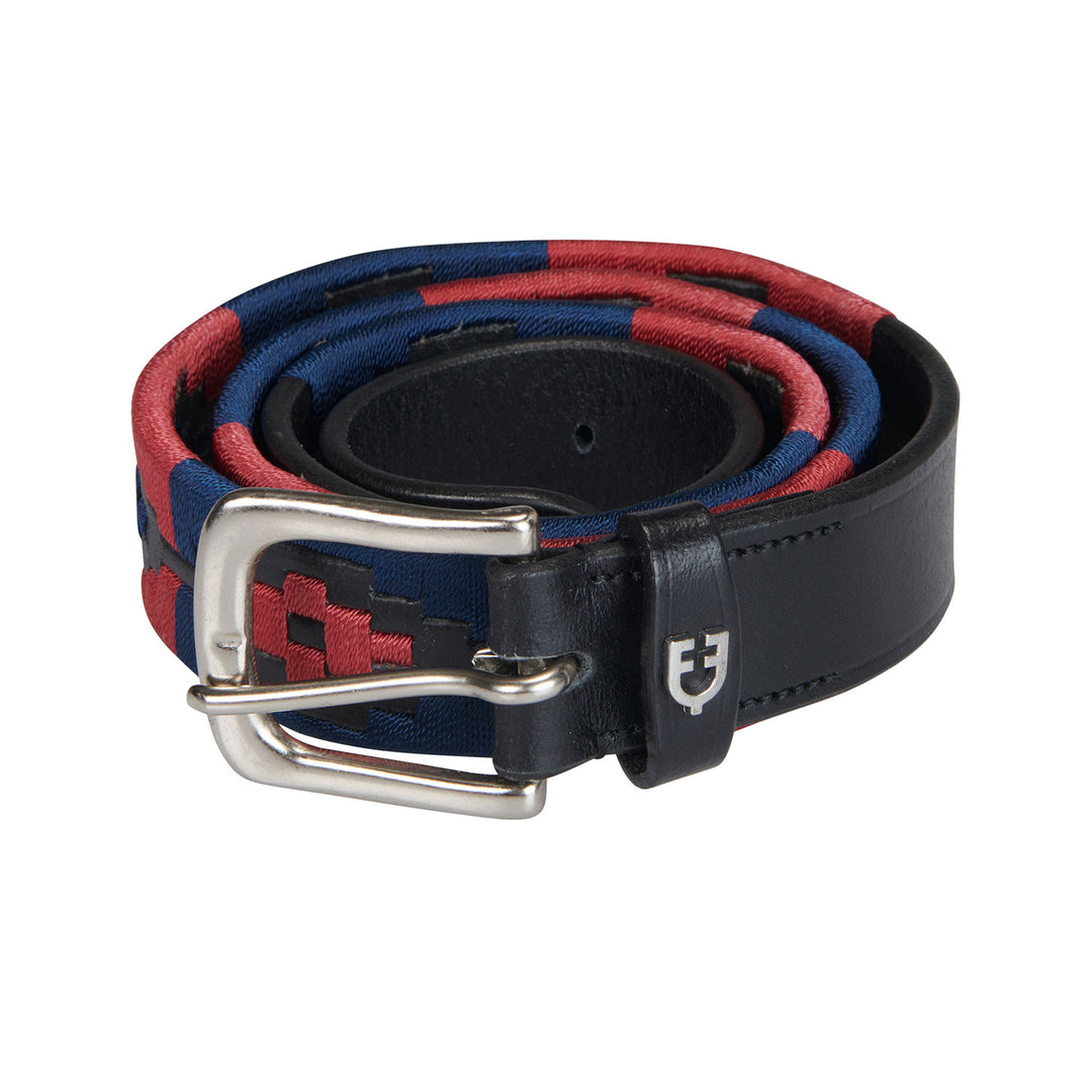 Leather belt with southwest patterm BLACK/BLUE/BURGUNDY