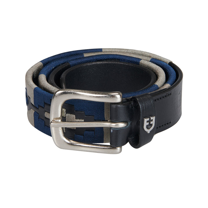Leather belt with southwest patterm BLACK/NAVY/GREY