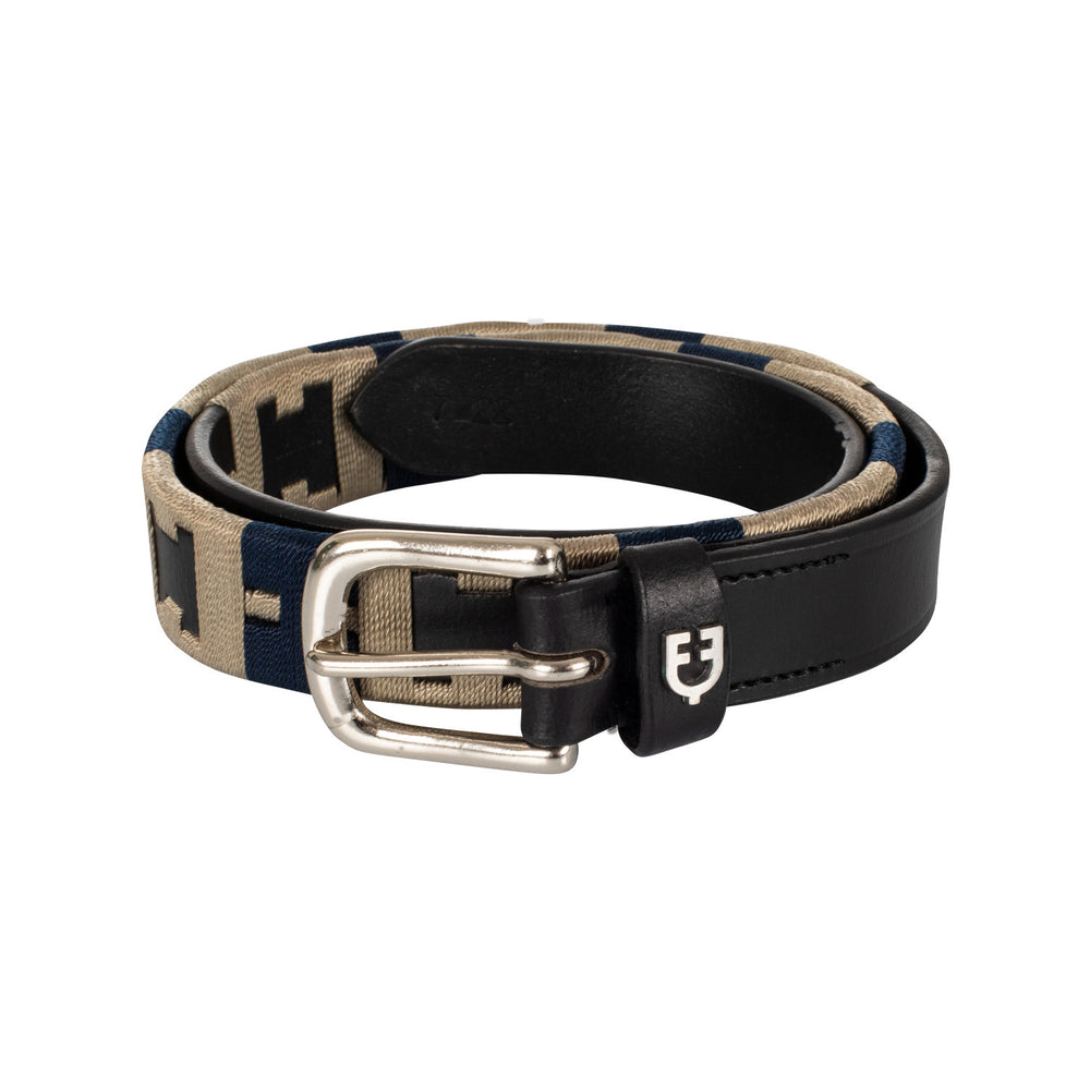 English belt with contrasting embroidery BLACK