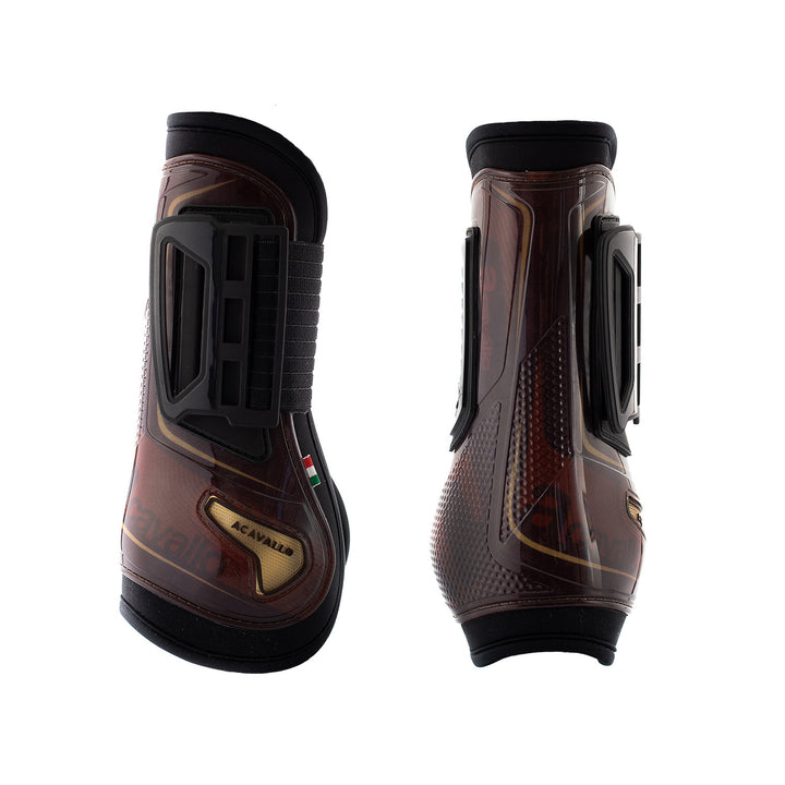 Opera gel tendon boots E-click fastening BROWN/TITANIUM GOLD