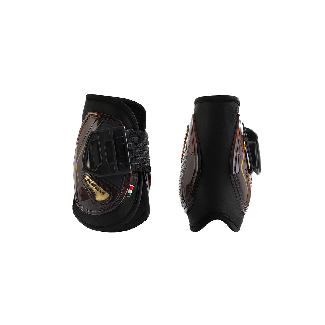 Opera fetlock boots E-click fastening BROWN/TITANIUM GOLD